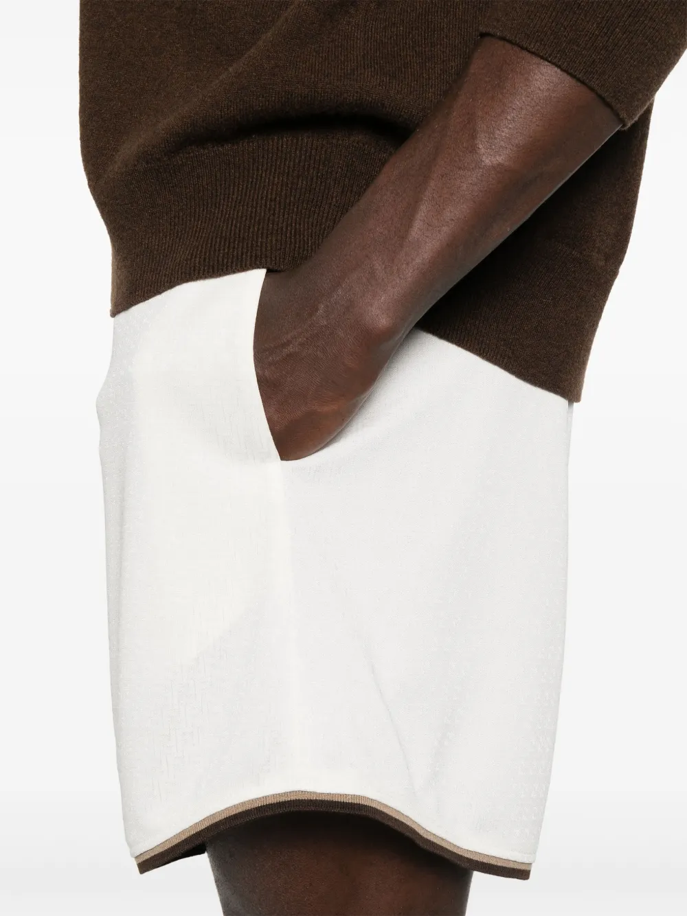 FENDI Trainingsshort met FF-jacquard Wit