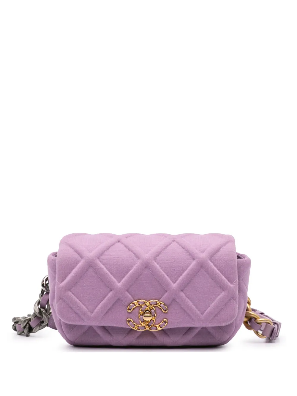 CHANEL Pre-Owned 2019 Quilted Jersey 19 belt bag | Purple | Image 1