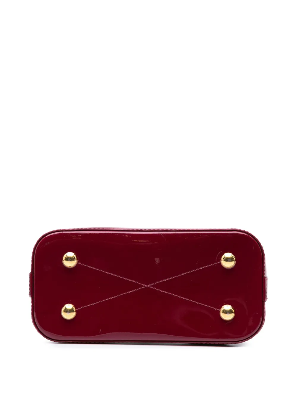 Pre-owned Louis Vuitton 2011 Vernis Miroir Alma Bb Satchel In Red