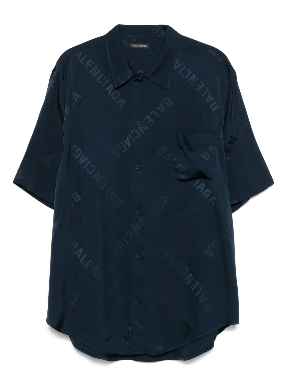 Balenciaga Overhemd met logo jacquard Blauw