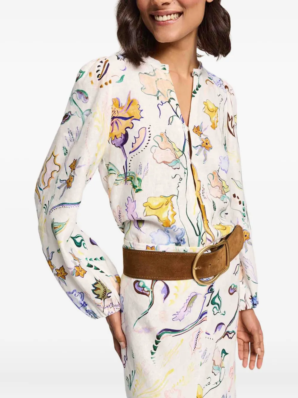 Dorothee Schumacher Linnen blouse met print Wit