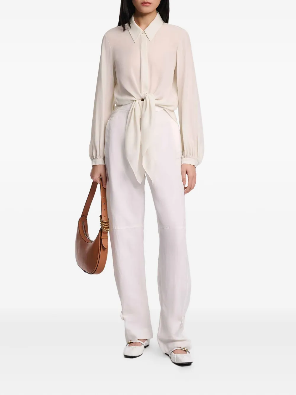 Dorothee Schumacher Doorzichtige blouse met strikdetail Wit