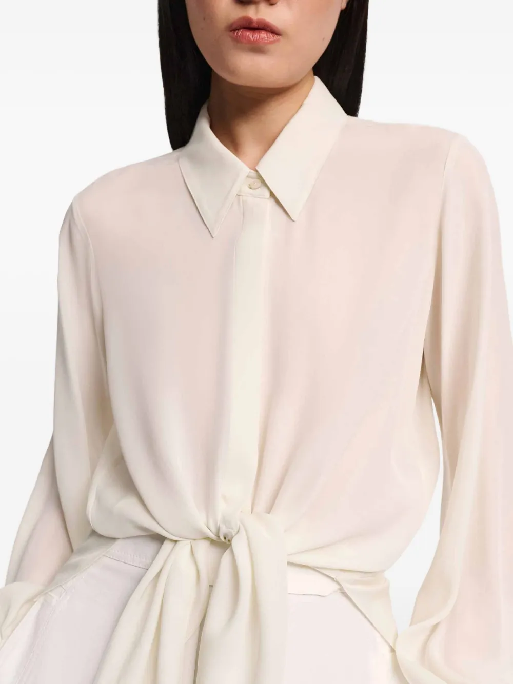 Dorothee Schumacher Doorzichtige blouse met strikdetail Wit