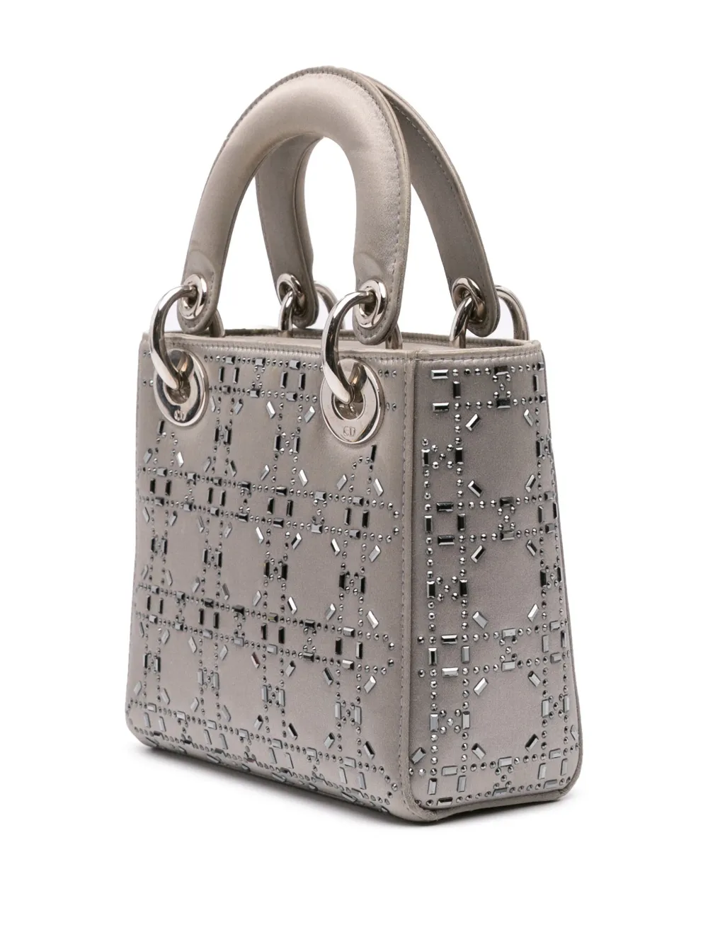 Christian Dior Pre-Owned شنطة 'ليدي ديور' بحمالة كتف صغيرة ساتان بكريستال وخياطة كاناج 2018 | كلاسيكيات | Image 2