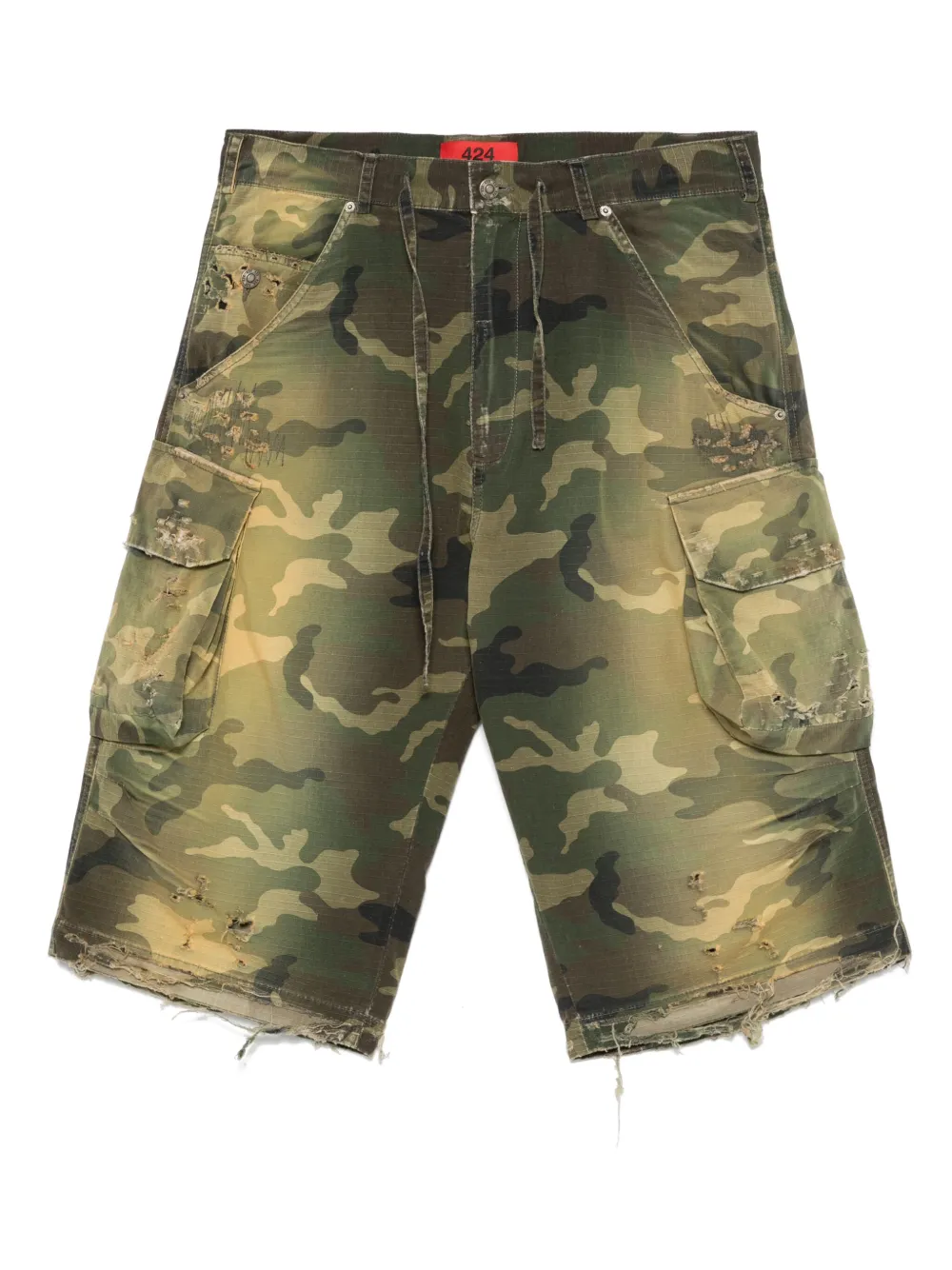 424 camouflage-pattern shorts | Green | Image 1