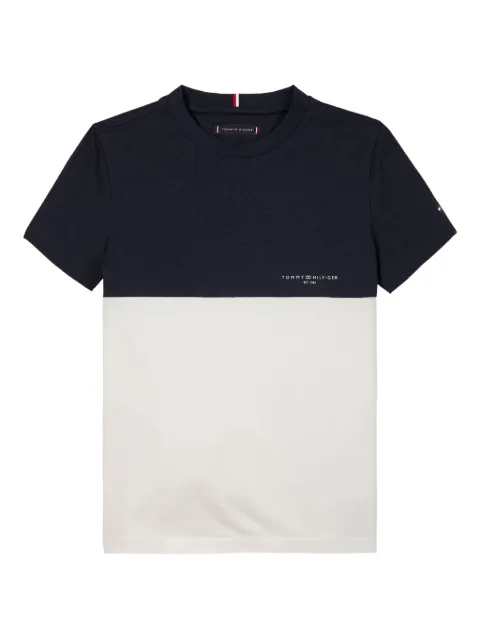 Tommy Hilfiger Junior playera con diseño de dos tonos