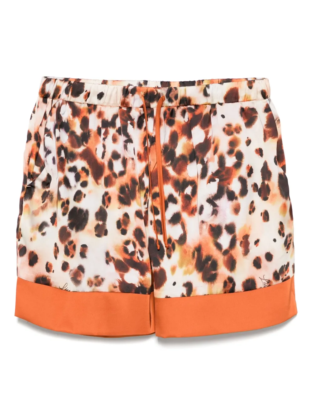 LIU JO Satijnen shorts met print Bruin