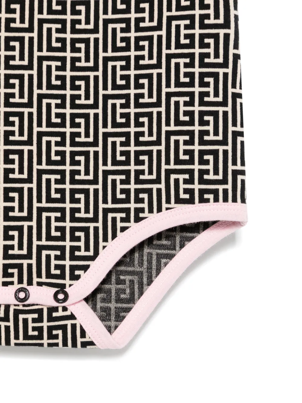 Balmain Kids Twee PB Labyrint rompers met jacquard - Roze