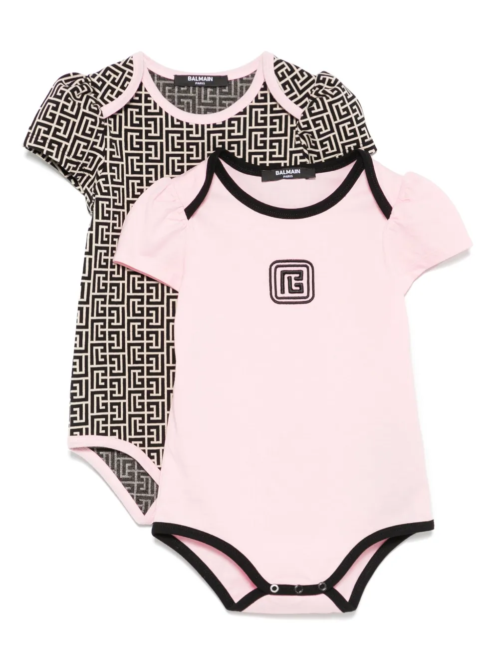 Balmain Kids Twee PB Labyrint rompers met jacquard Roze
