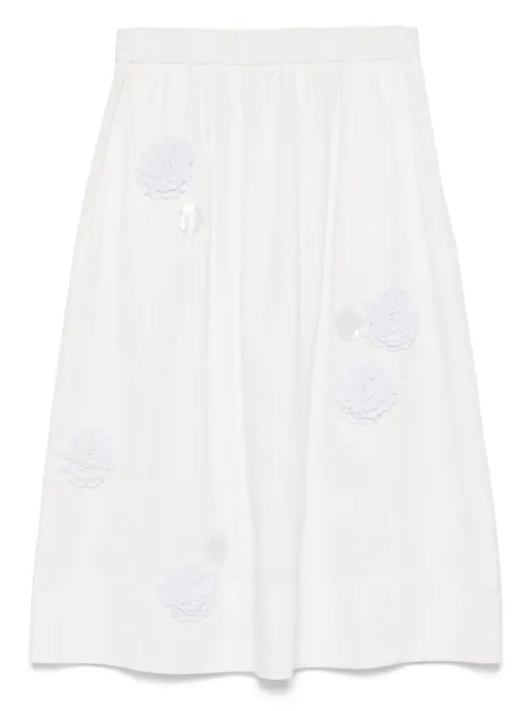 Odeeh falda midi con aplique floral