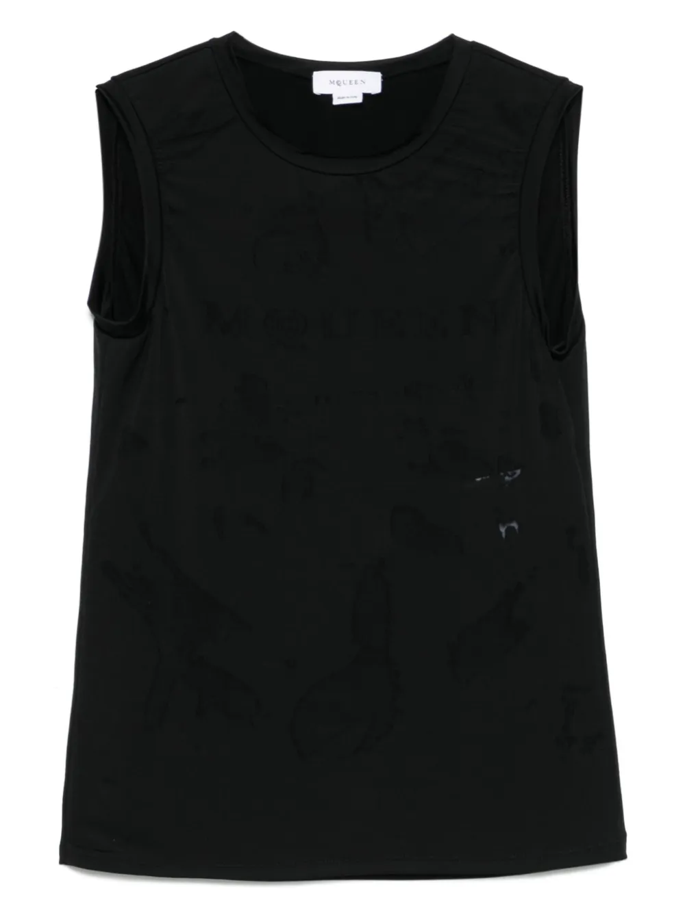 Alexander McQueen Top met logo-jacquard Zwart