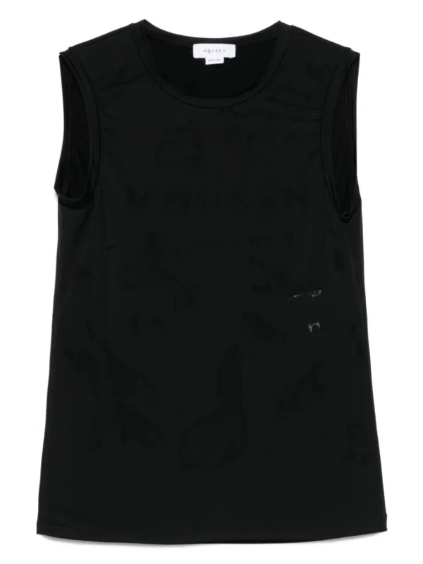 Alexander McQueen Logo-jacquard Top in Black