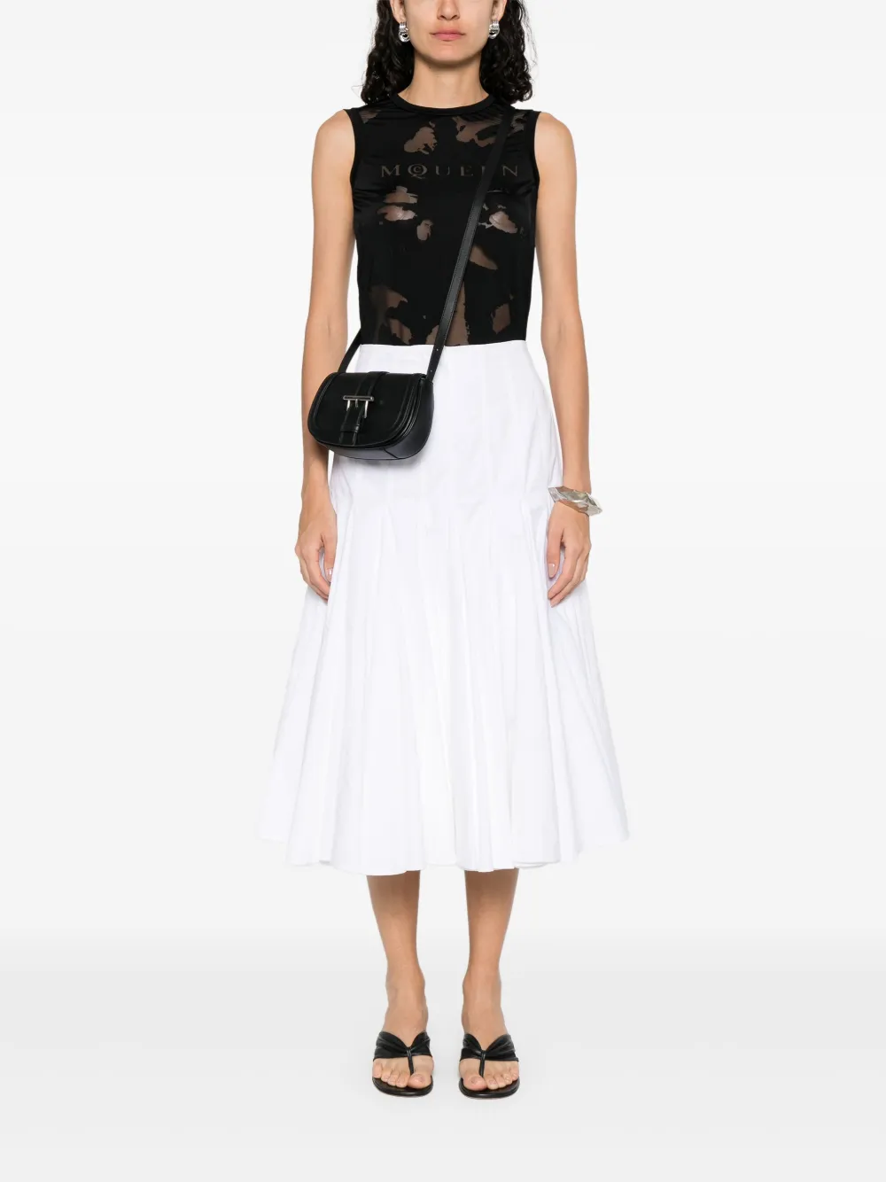 Alexander McQueen Top met logo-jacquard Zwart