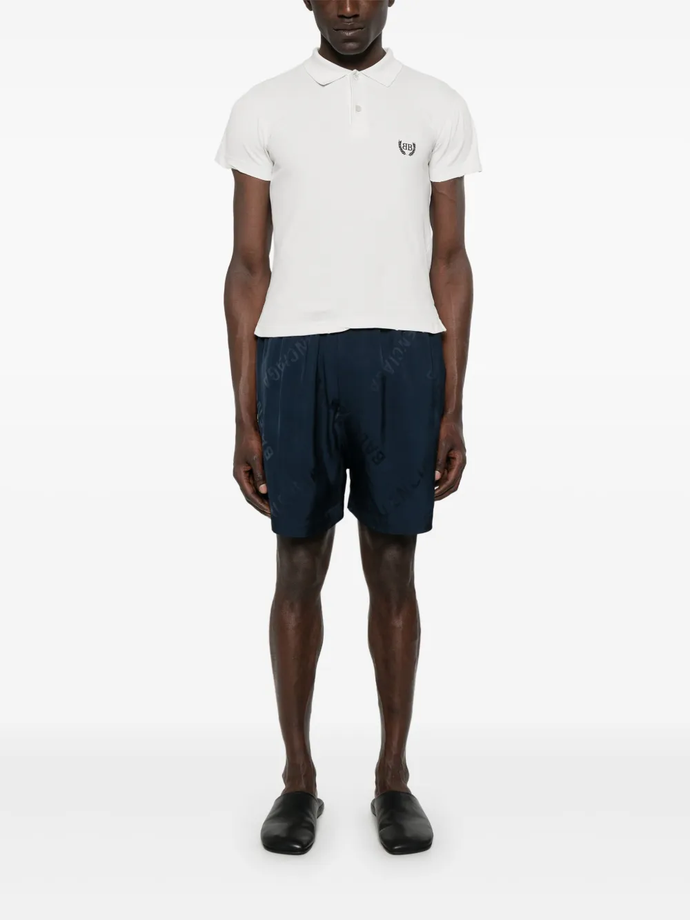 Balenciaga logo-embroidered polo shirt | Polo Tops | Image 2