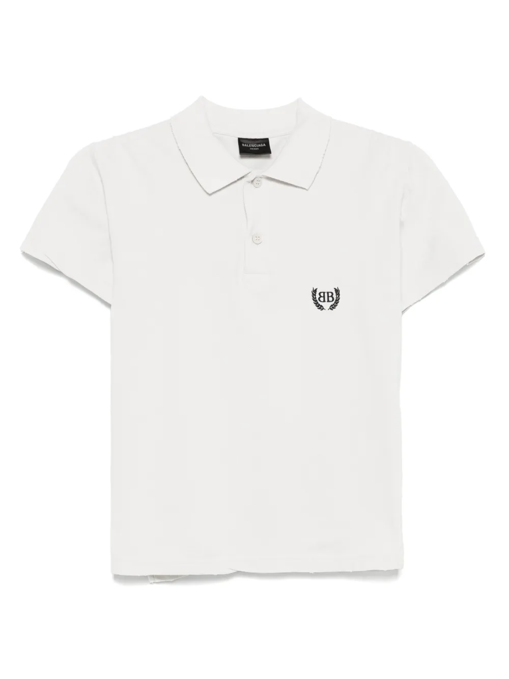 Balenciaga logo-embroidered polo shirt | Grey | Image 1