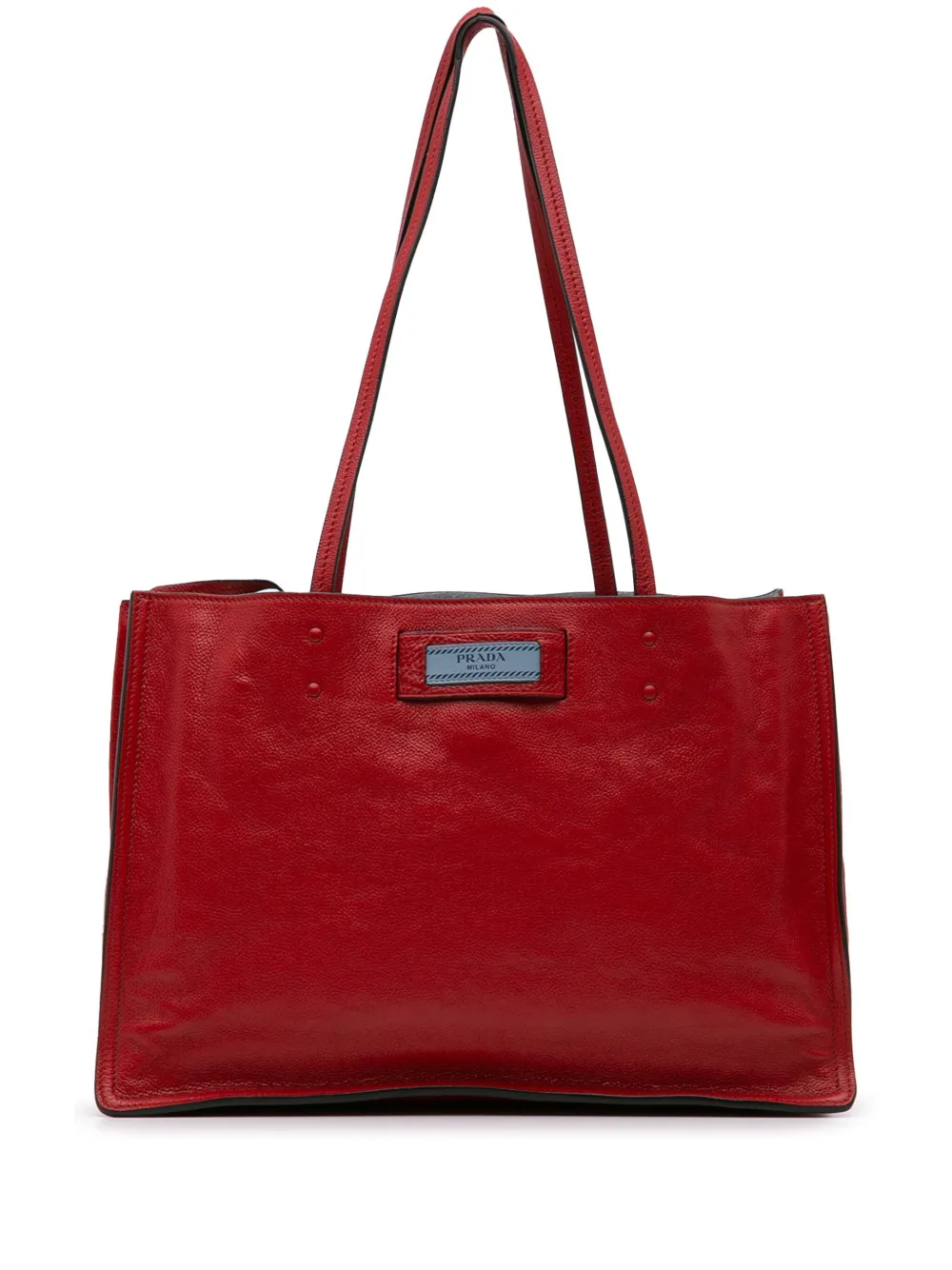 Prada Pre-Owned 2010-2024 Glace Calf Etiquette tote bag | Red | Image 1