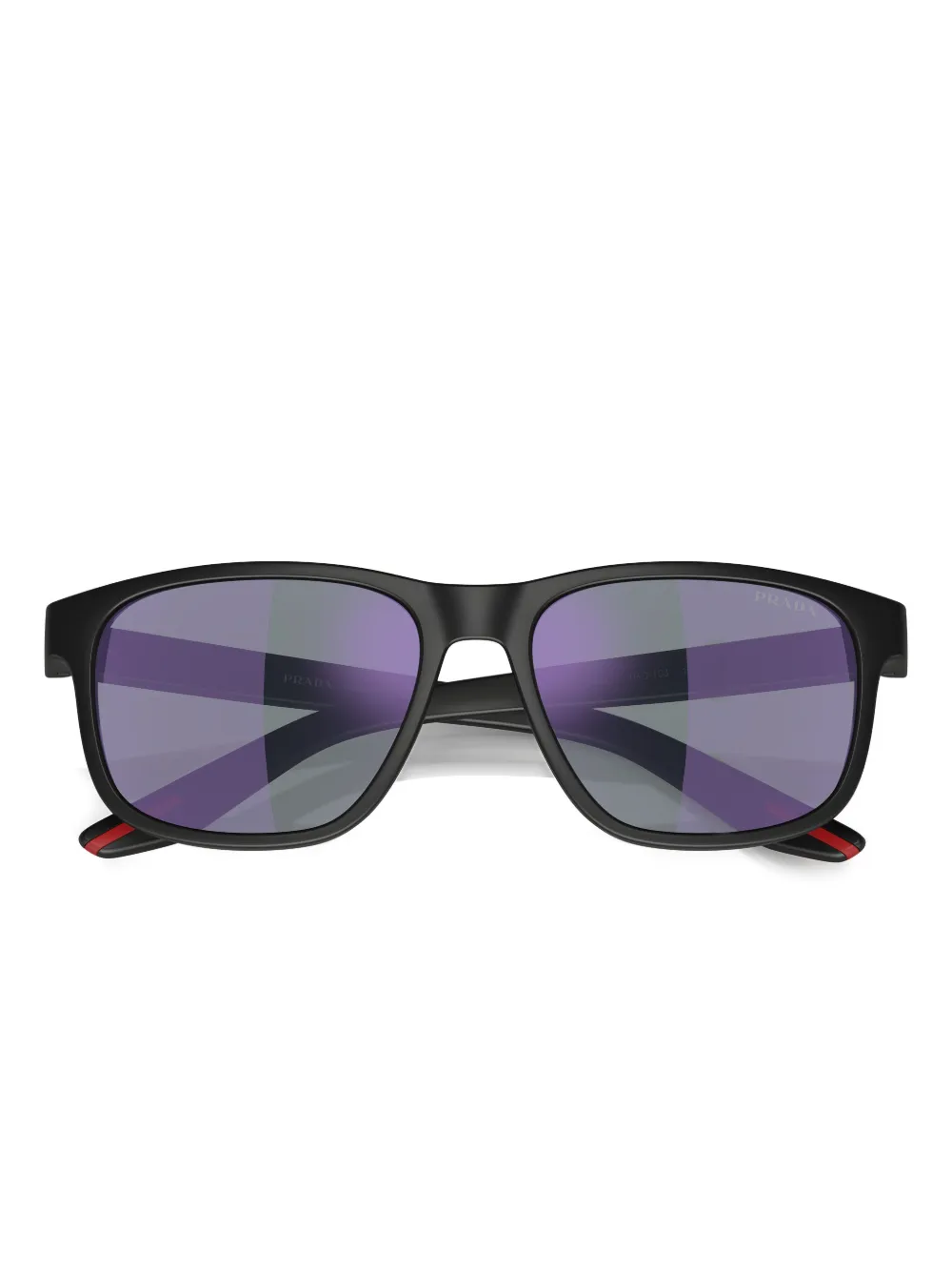 Prada Linea Rossa Zonnebril met vierkant montuur Zwart