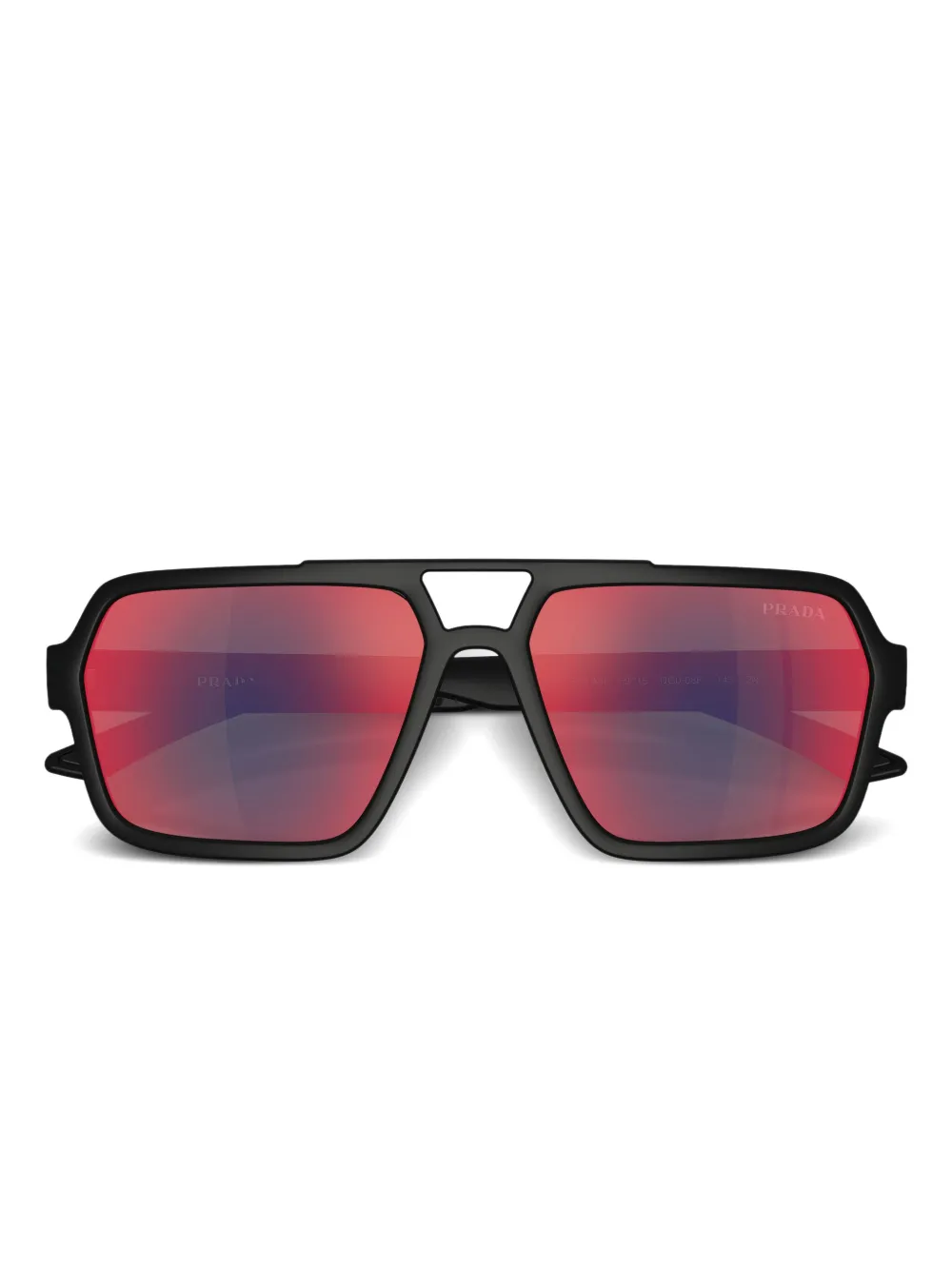 Prada Linea Rossa Zonnebril met vierkant montuur Zwart