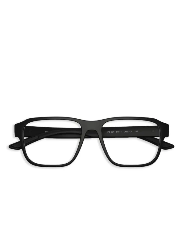 Prada Linea Rossa スクエア眼鏡フレーム | ブラック | FARFETCH JP