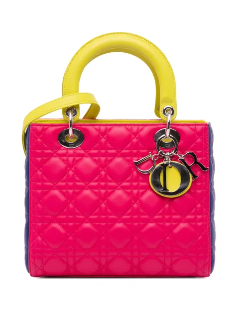 Christian Dior Pre-Owned 2013 Medium Tricolor Lambskin Cannage Lady Dior satchel