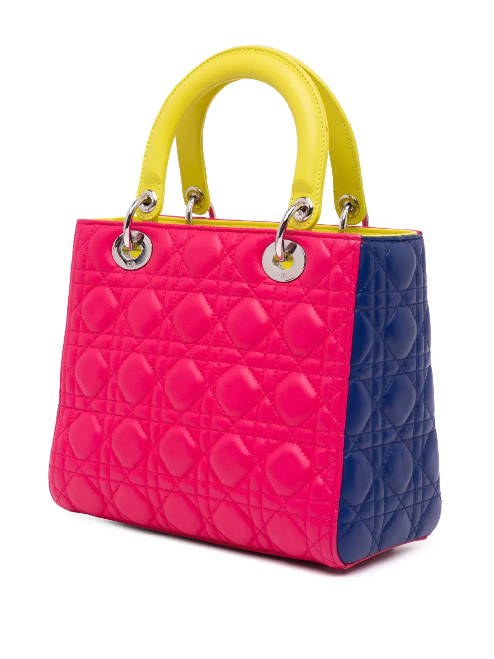 Christian Dior Pre-Owned 2013 Medium Tricolor Lambskin Cannage Lady Dior satchel | Pre-Owned | Image 2