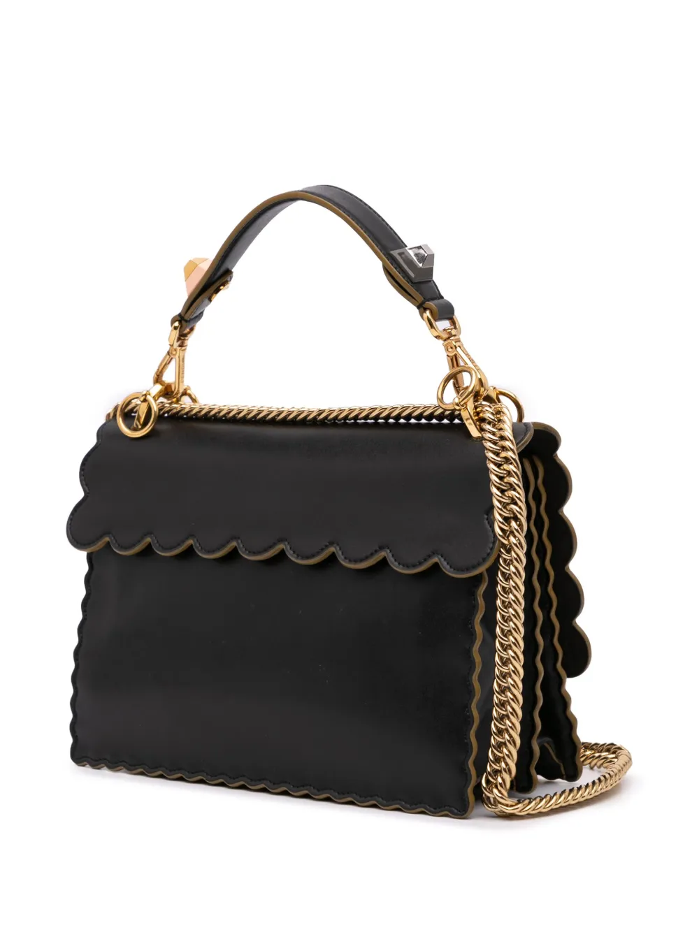 Fendi Pre-Owned Borsa a tracolla Kan I media in pelle con orlo a smerlo 2010-2024 | Pre-owned | Image 2