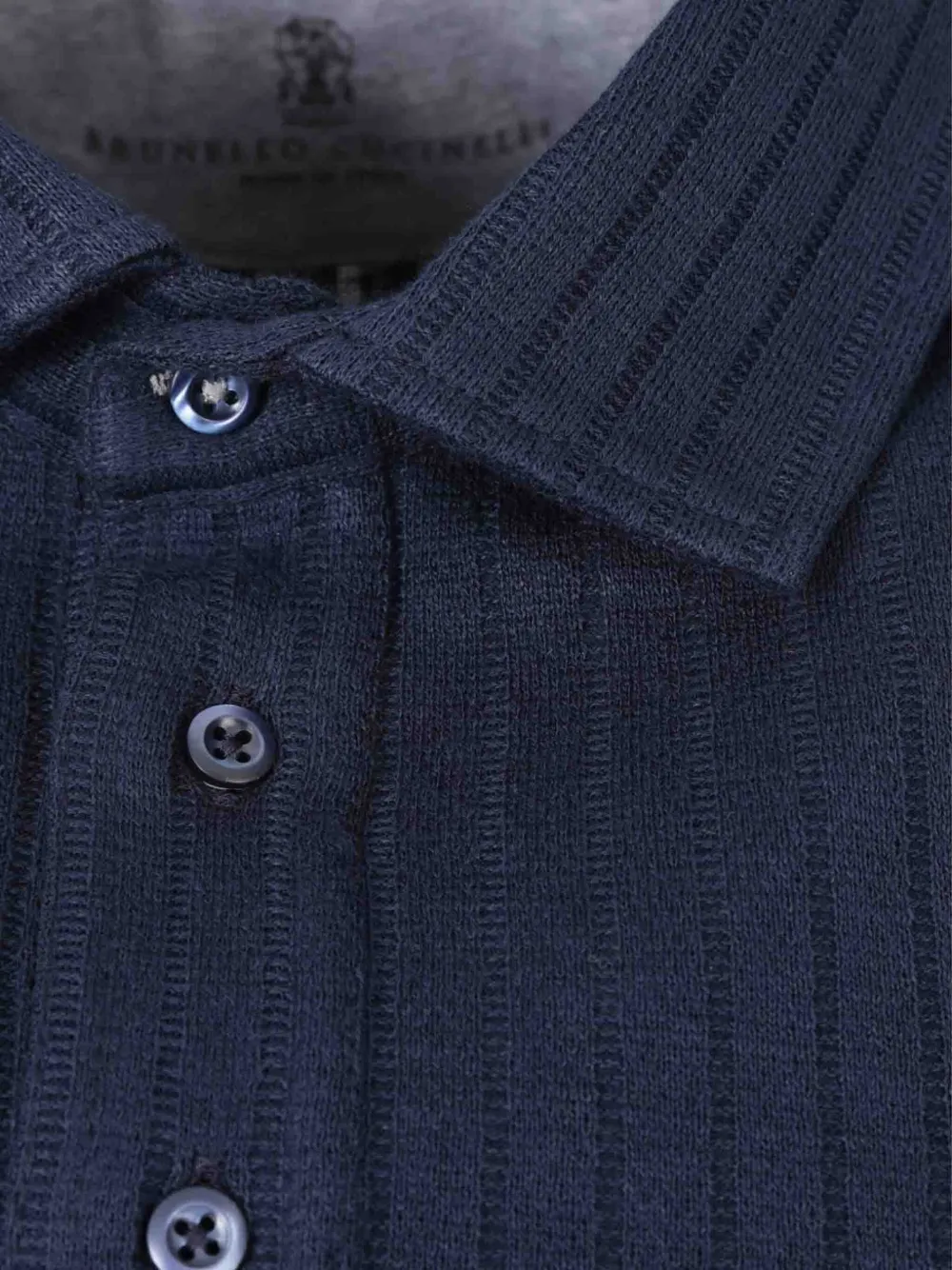 BRUNELLO CUCINELLI RIBBED-KNIT POLO SHIRT