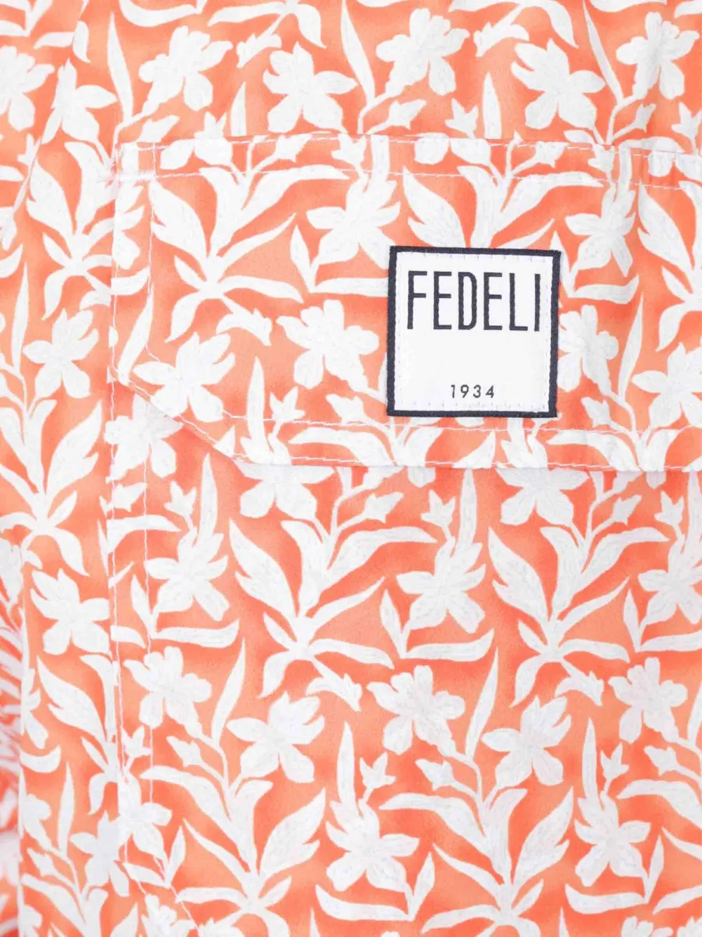 Fedeli Zwembroek met bloemenprint Oranje