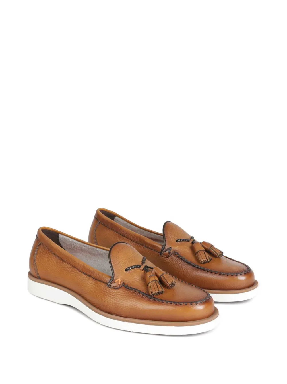 Santoni tassel-detail leather loafers Bruin