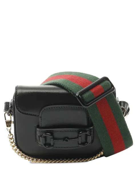 Gucci Pre-Owned 2016-present Mini Leather Horsebit 1955 Web satchel