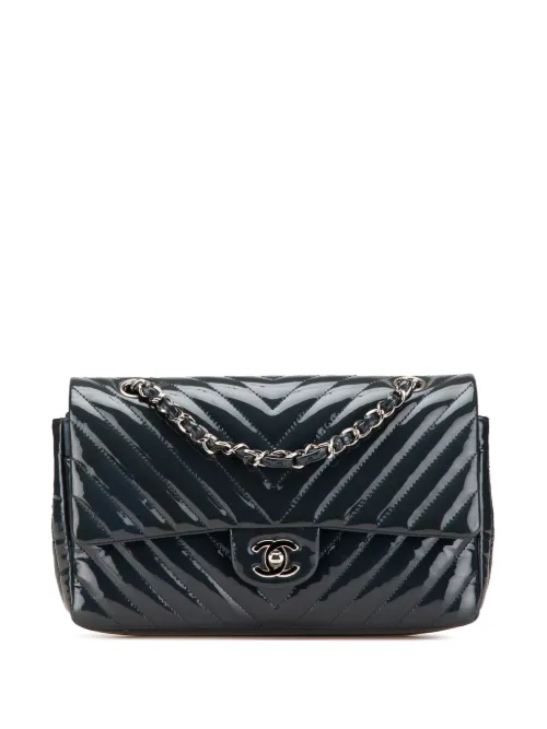 Medium Classic Chevron Patent Double Flap shoulder bag - CHANEL Pre-Owned - Modalova