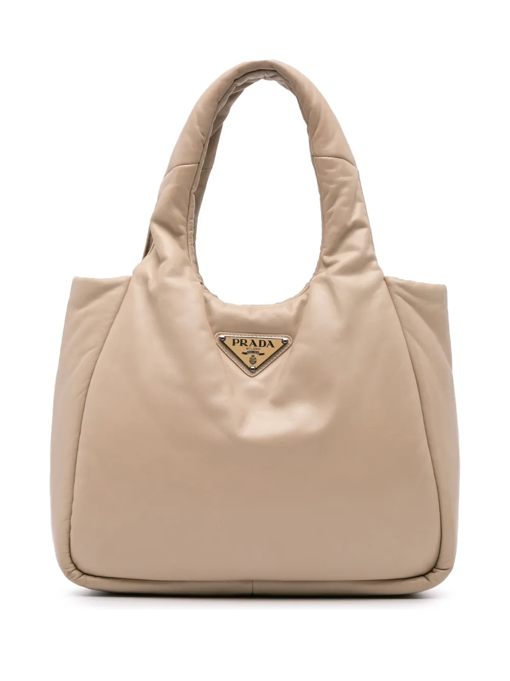 Prada Pre-Owned 2013-2024 Medium Nappa Soft Padded Double Handled Bag satchel | Brown | Image 1