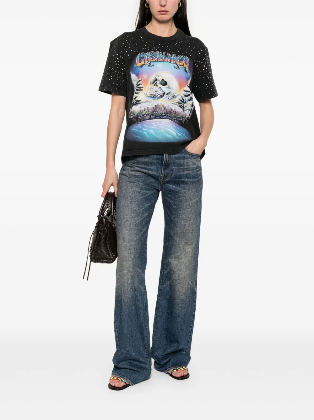 Casablanca La Promonition T-shirt met print Zwart