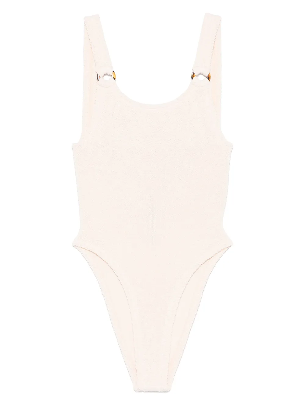 Hunza G Ring-detailed Swimsuit In Neutrals