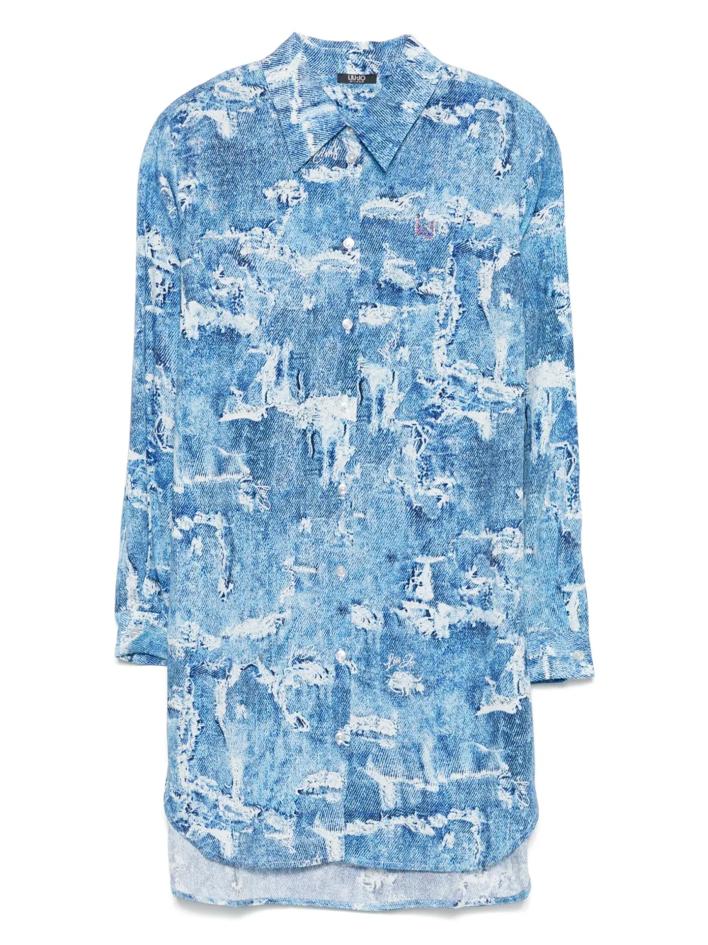 LIU JO Blousejurk met denimprint Blauw