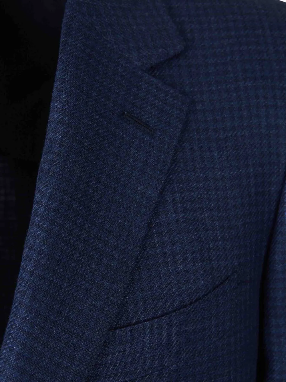 Canali Blazer met pied-de-poule print Blauw