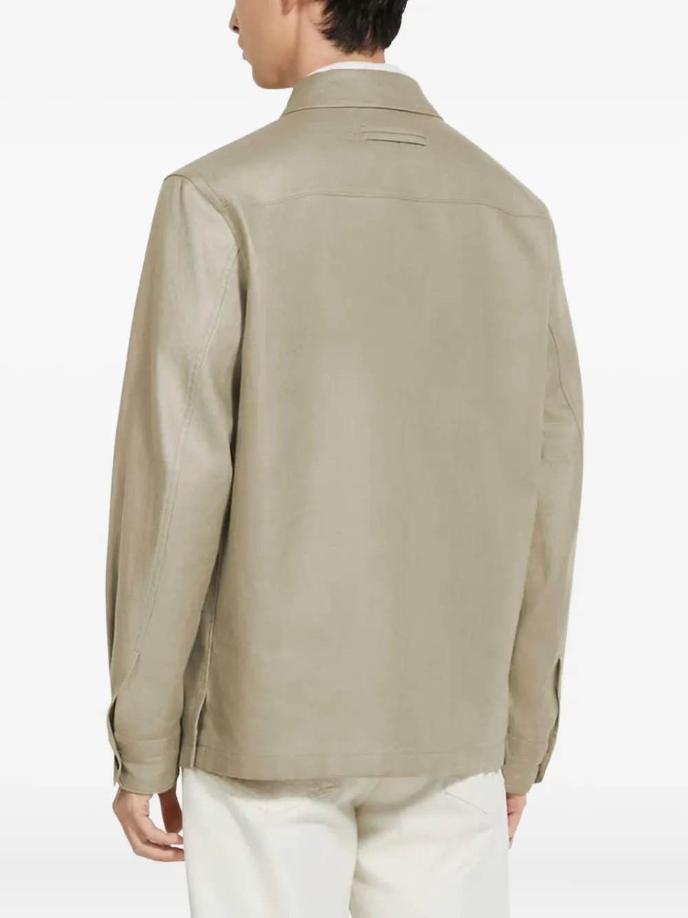 Shop Zegna Oasi Linen Overshirt In 中性色