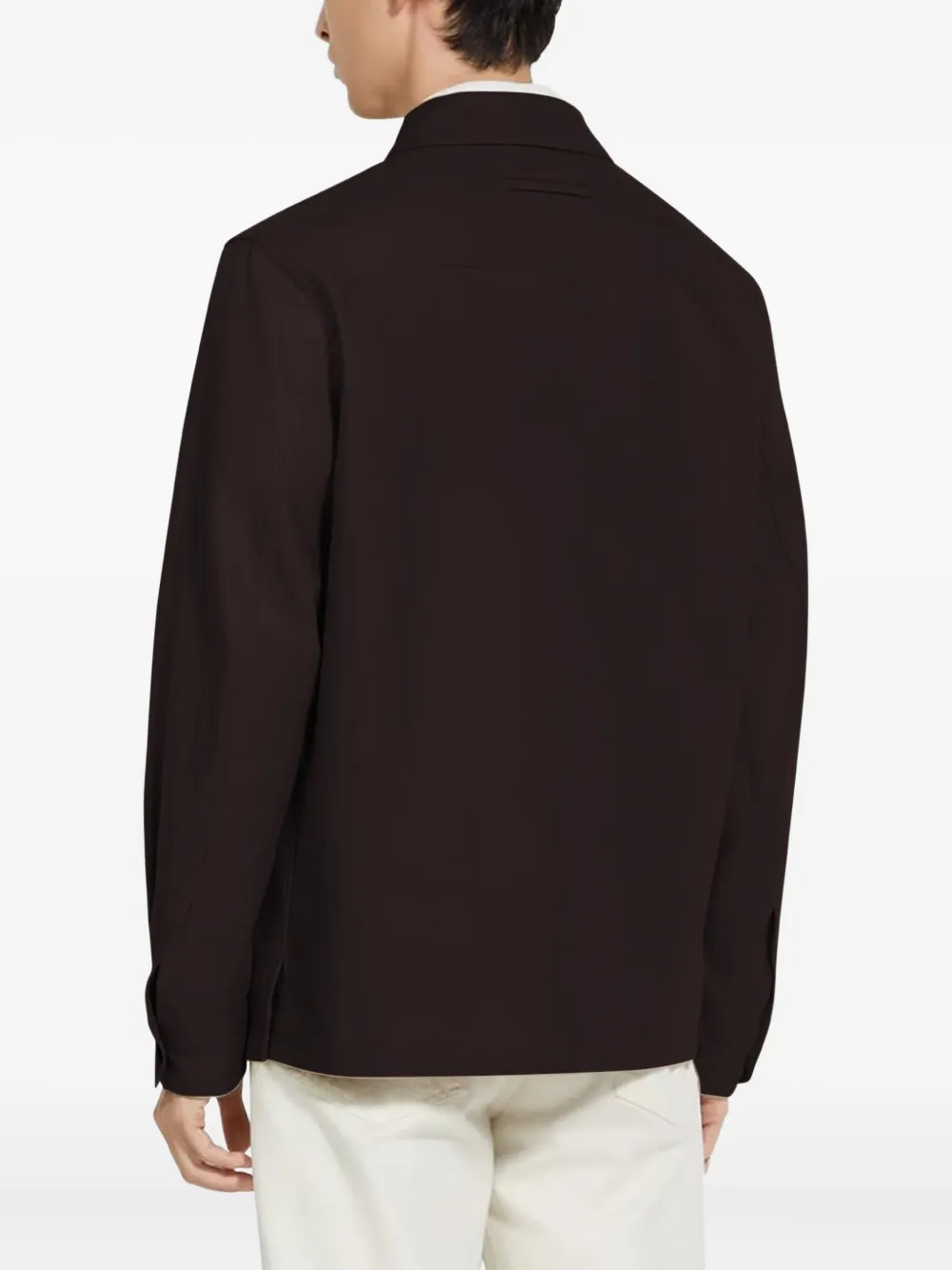 Shop Zegna Oasi Linen Overshirt In 褐色