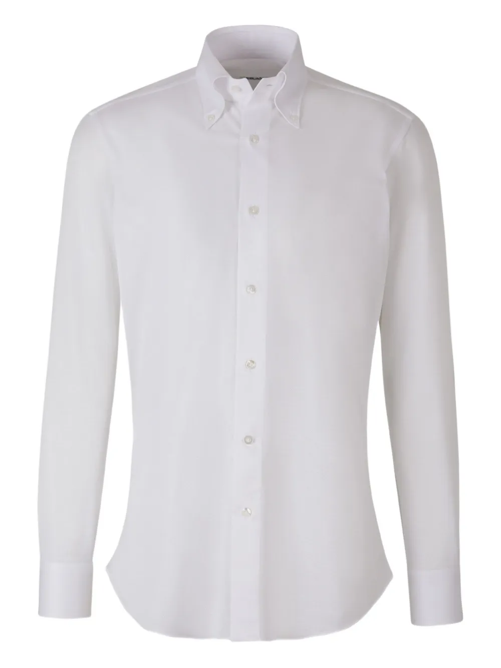 Fray piqué cotton shirt | White | Image 1