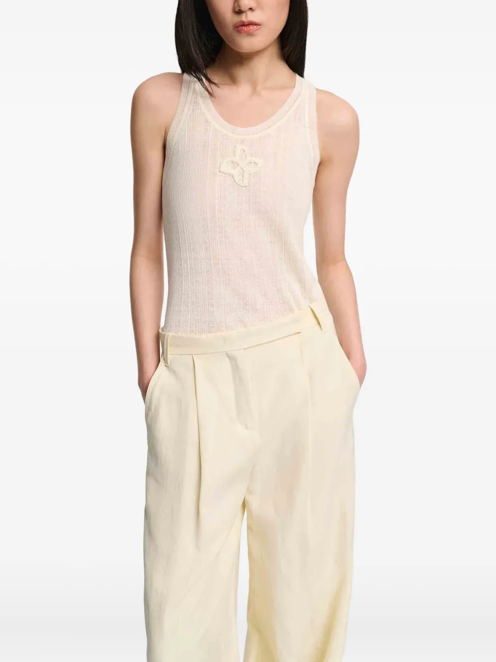 Dorothee Schumacher Top met geborduurde bloemen Beige
