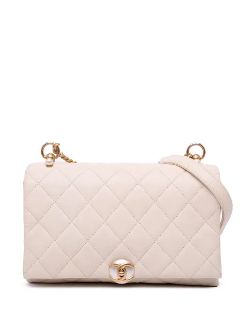 CHANEL Pre-Owned 2019 Quilted Calfskin Pearl CC Accordion Flap crossbody bag