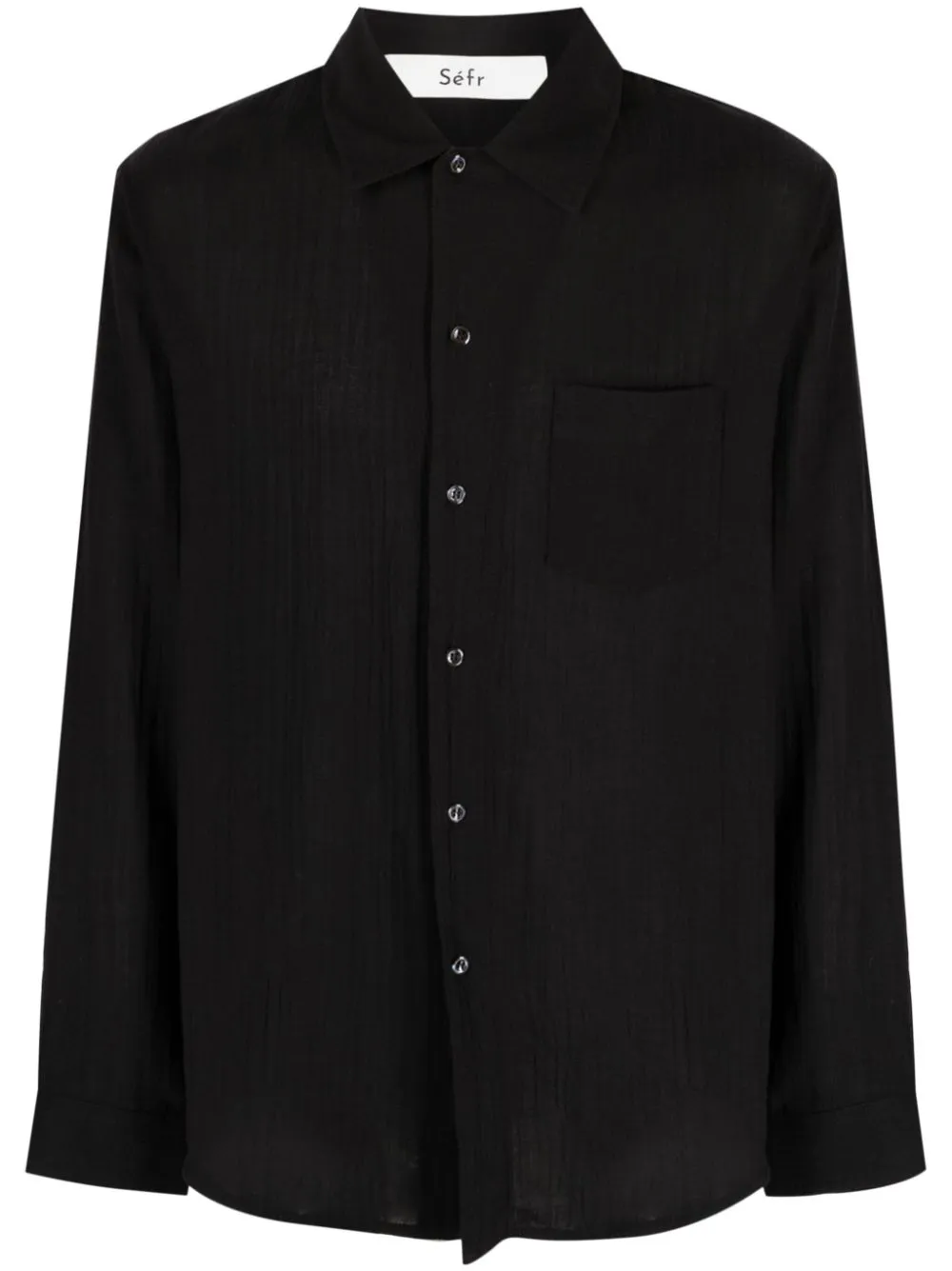 Séfr Leo Spread-collar Cotton Shirt