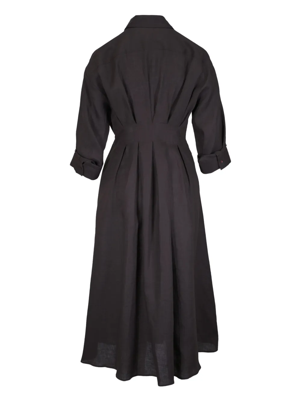 TWP pleated button-front shirtdress Bruin