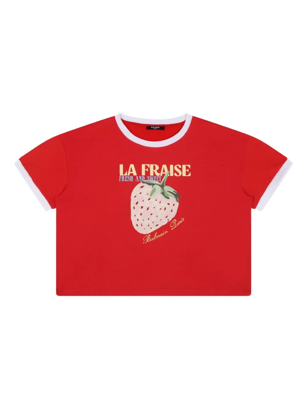 Balmain Kids T-shirt met print Rood