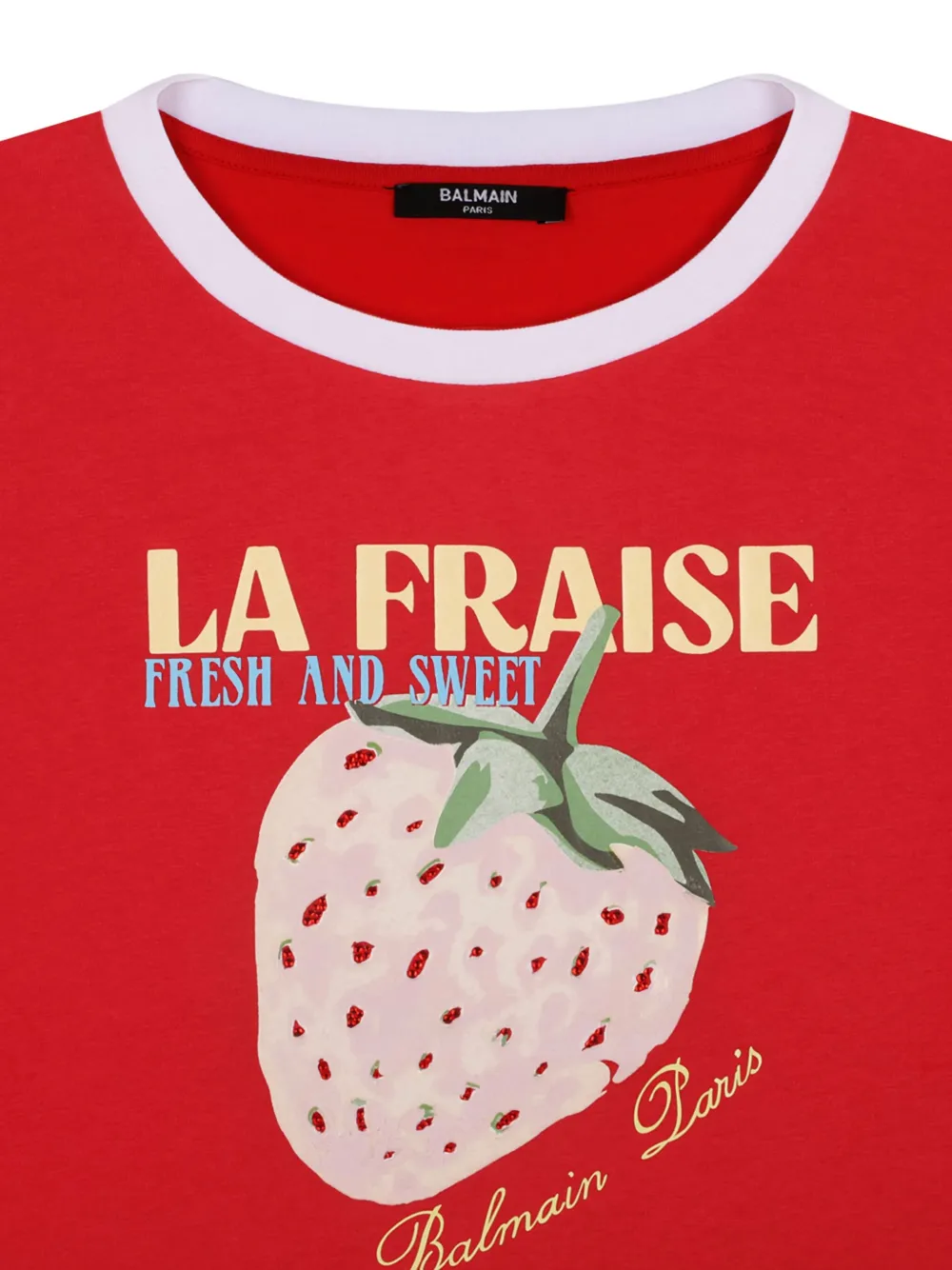 Balmain Kids T-shirt met print Rood
