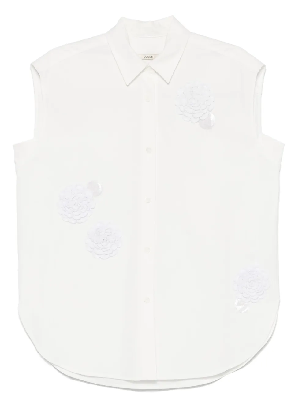 Odeeh camisa con aplique floral | blanco | Image 1
