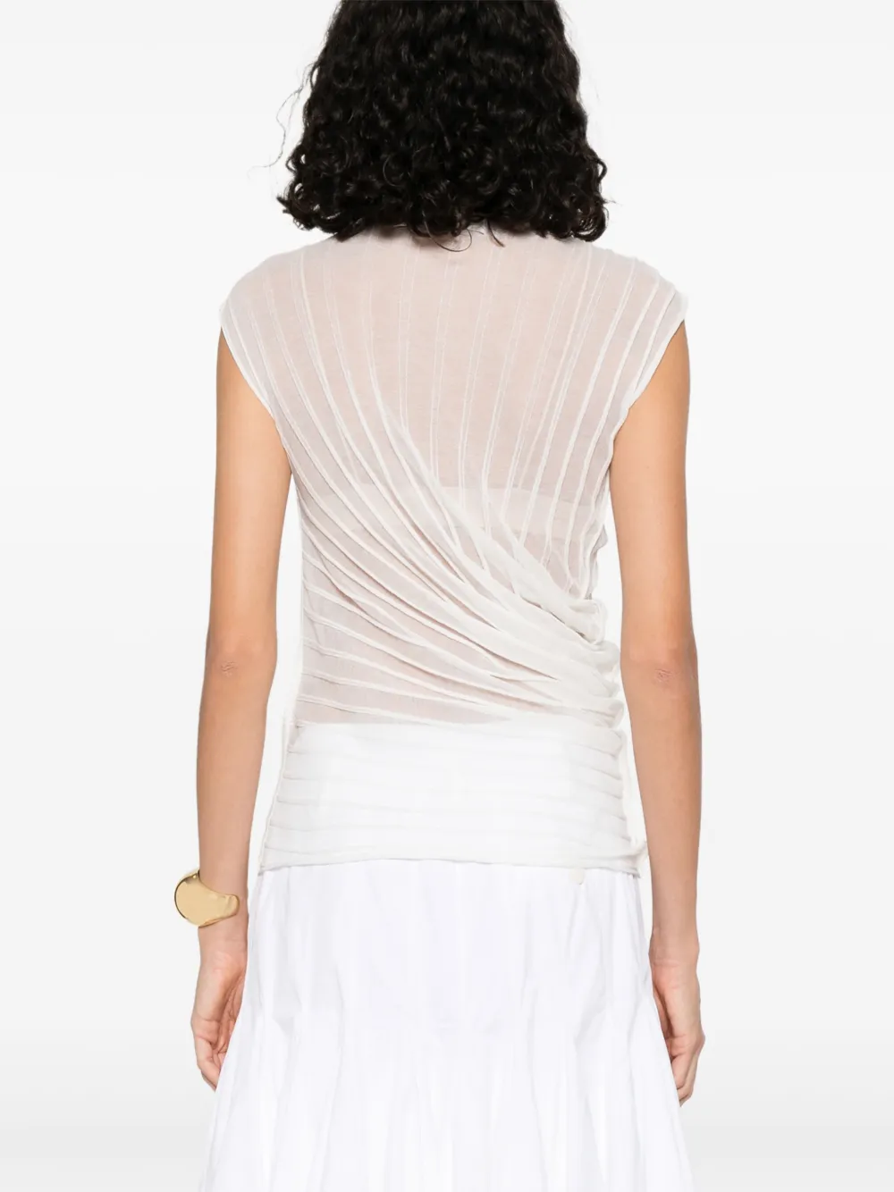 Victoria Beckham Geribbelde top Wit