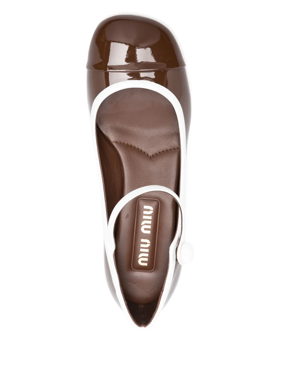 Miu 35 mm tweekleurige pumps Bruin