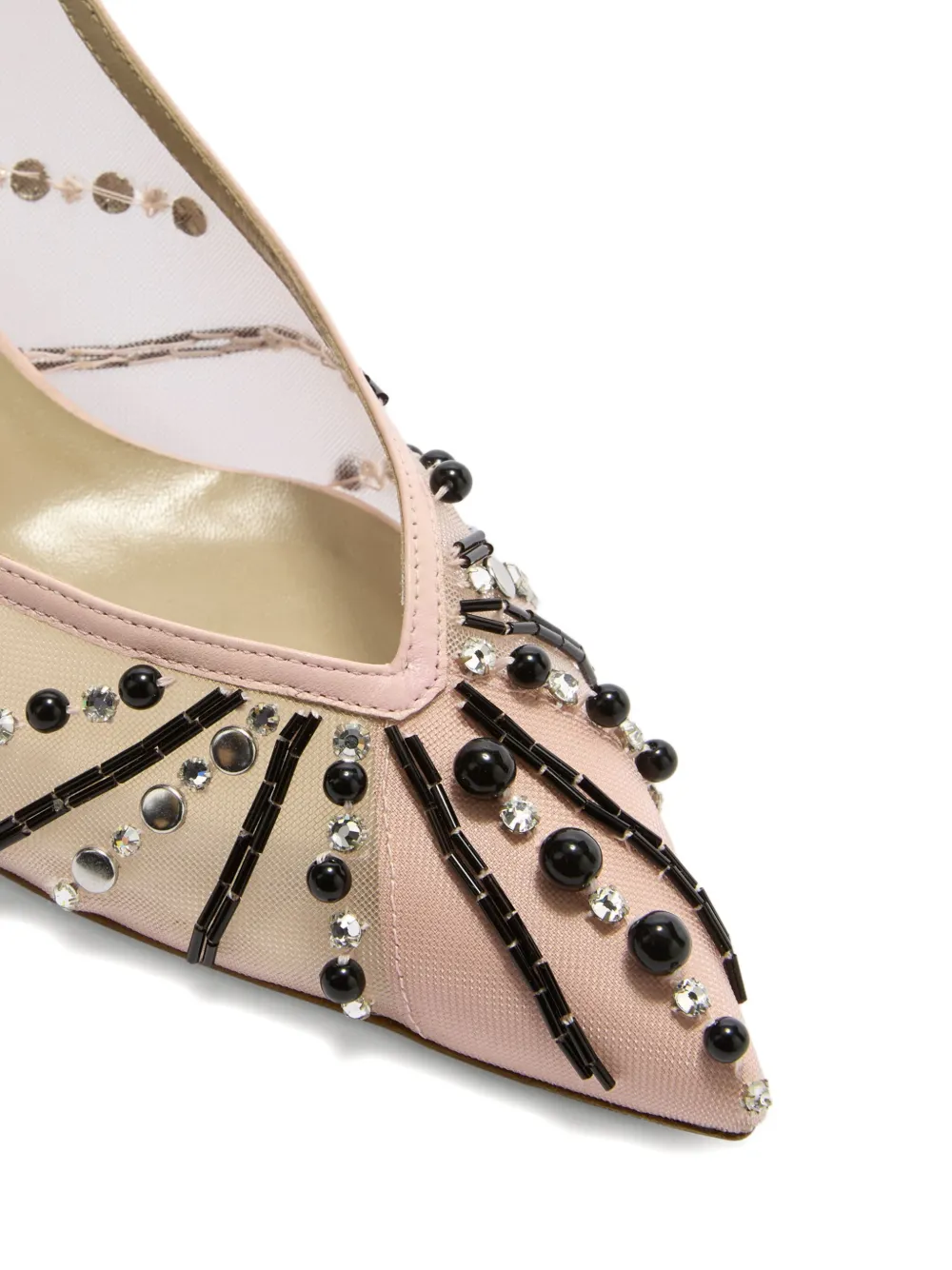 Genny 45 mm slingback pumps met kralen Roze
