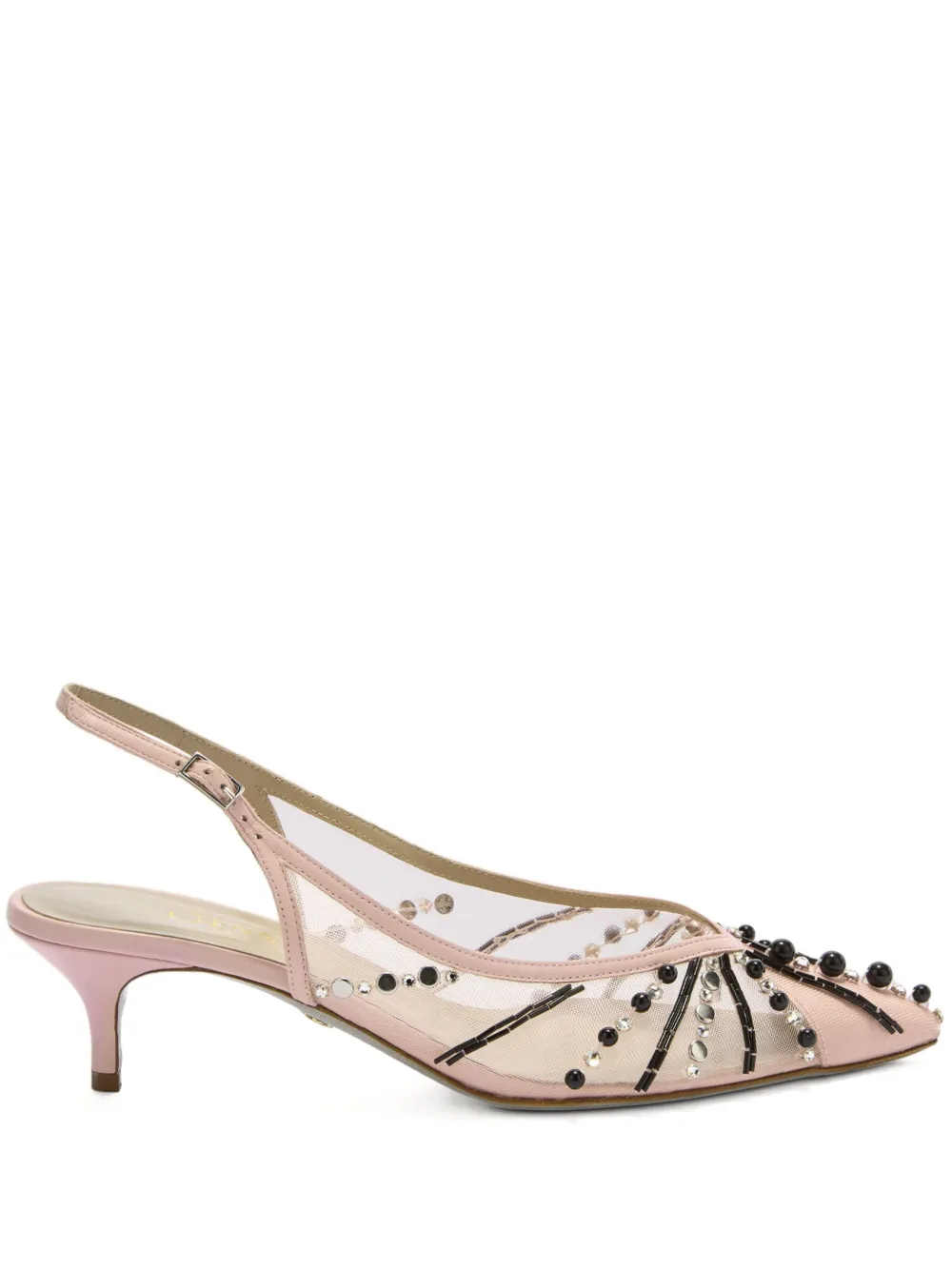Genny 45mm beaded slingback pumps Pink